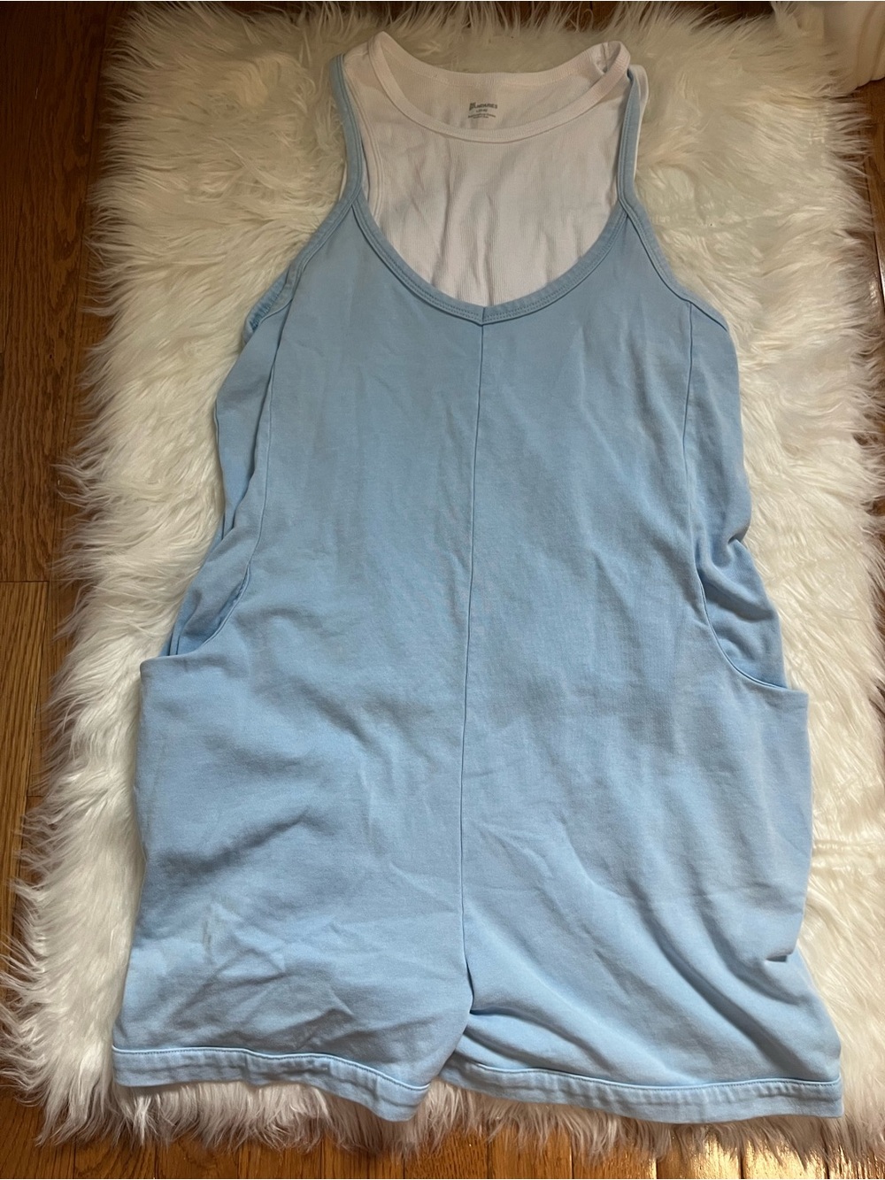 Sundry Light Blue Tank Romper
